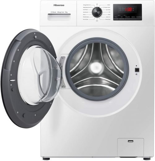 Hisense 9kg Front Load Washing Machine WFQP9014EVMT; 1400 RPM, Energy Class AAA+, Stop & Reload - Grey