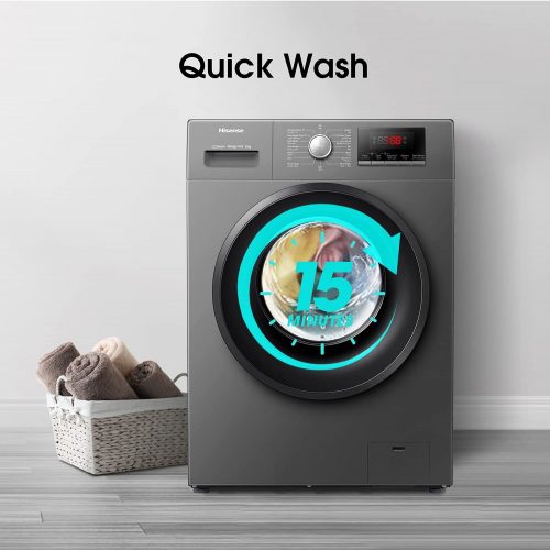 Hisense 8kg Front Loader Washing Machine 1200 RPM, 15 Wash Programs,  WFQP8014EVMT  -  Grey