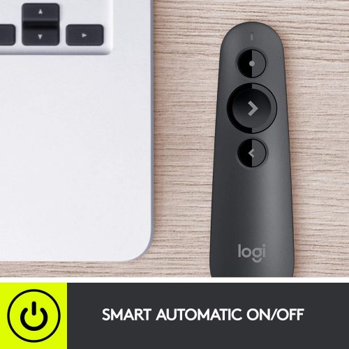 Logitech R500 Laser Presentation Remote Clicker with Dual Connectivity Bluetooth or USB for Powerpoint Wireless Presenter