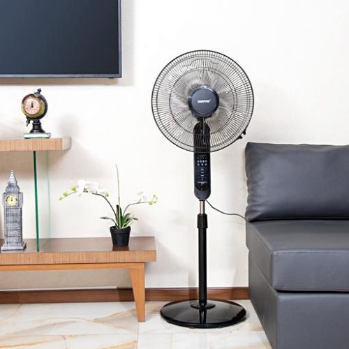 Geepas 16" Stand Fan with Remote Control - Black
