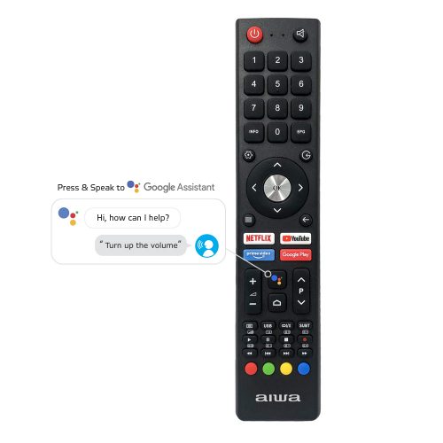 Aiwa 43-Inch HD LED Android Smart TV, HDMI, USB, Netflix, Youtube, Prime Video, Inbuilt Free To Air Decoder - Black