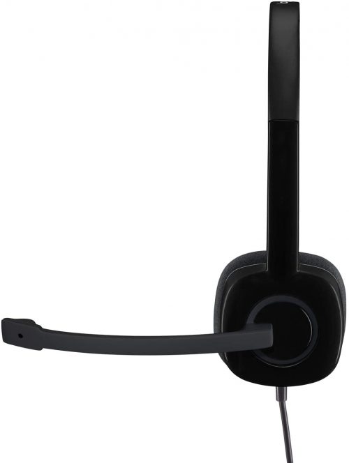 Logitech 3.5 mm Analog Stereo Headset H151 with Boom Microphone – Black Headphones TilyExpress 10
