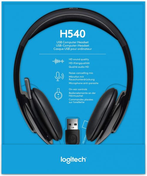 Logitech High-performance USB Headset H540 for Windows and Mac, Skype Certified