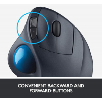 Logitech M570 Wireless Trackball Mouse – Ergonomic Design with Sculpted Right-Hand Shape, Compatible with Apple Mac / Microsoft, USB Unifying Receiver, Dark Gray