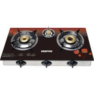 Geepas 8 MM Tempered Glass 3 Burner Gas Cooker