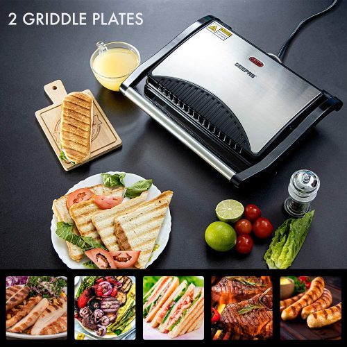 Geepas Sandwich Grill Maker - Ggm5394, Silver