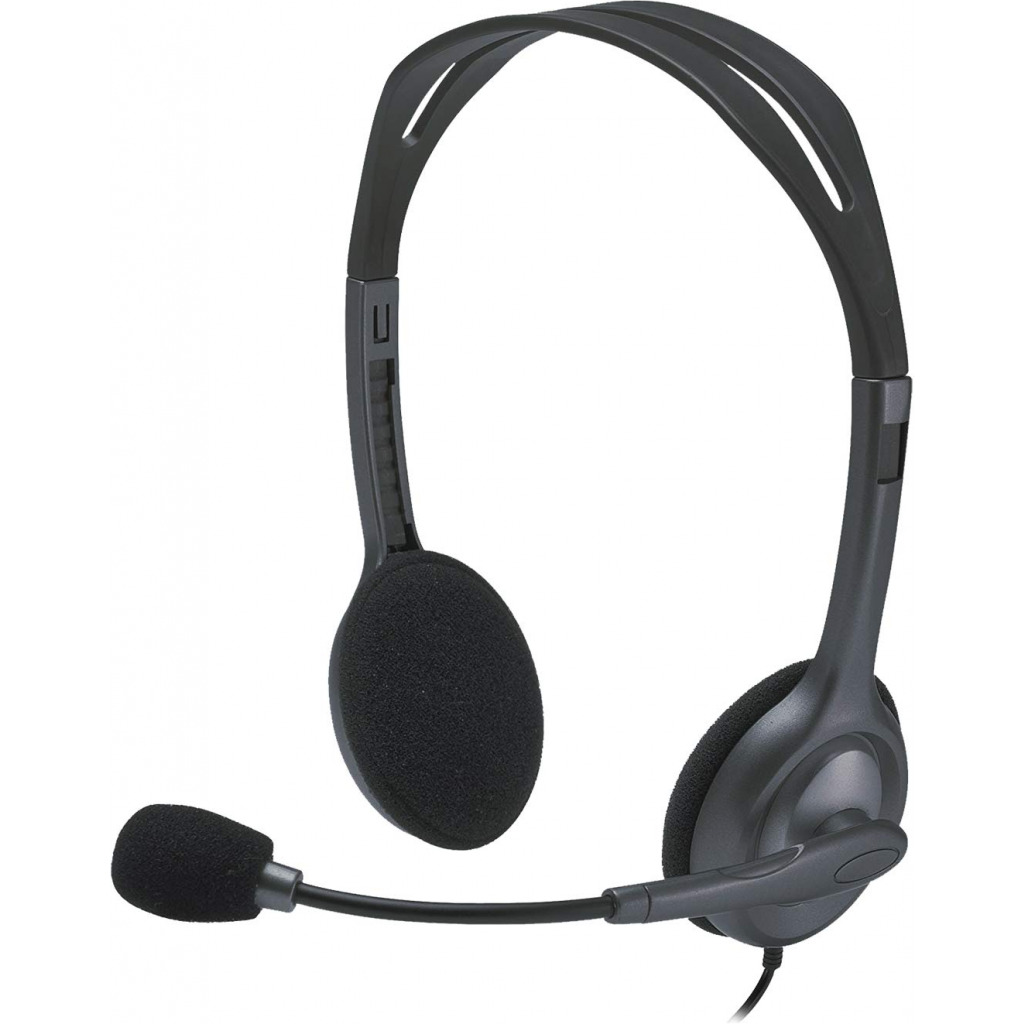 Logitech H111 Wired On Ear Headphones With Mic Black