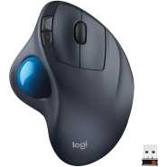 Logitech M570 Wireless Trackball Mouse – Ergonomic Design with Sculpted Right-Hand Shape, Compatible with Apple Mac / Microsoft, USB Unifying Receiver, Dark Gray