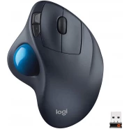 Logitech M570 Wireless Trackball Mouse – Ergonomic Design with Sculpted Right-Hand Shape, Compatible with Apple Mac / Microsoft, USB Unifying Receiver, Dark Gray Mouse TilyExpress 2