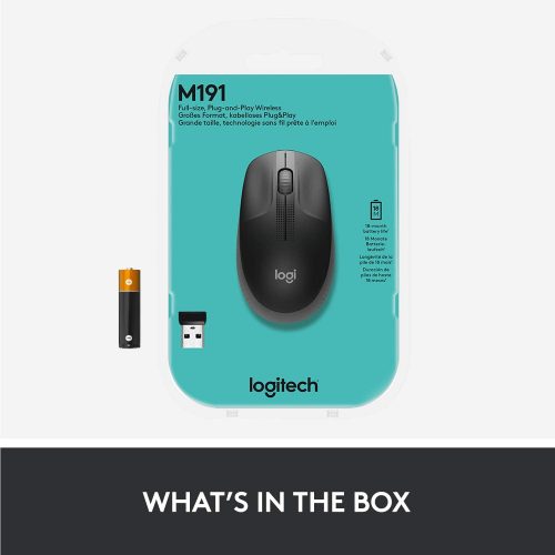 Logitech Wireless Mouse M190 - Black/Grey