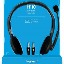 Logitech Stereo Headset H110, Standard Packaging, Silver Headphones TilyExpress