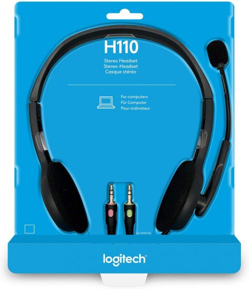 Logitech Stereo Headset H110, Standard Packaging, Silver Headphones TilyExpress 2