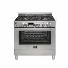 Electrolux Full Gas Cooker 90x60CM EKG9000G9X, Gas Oven & Grill, Cast Iron Pan Supports, Auto Ignition, Flame Failure Device, Rotisserie, Stainless Steel - Silver