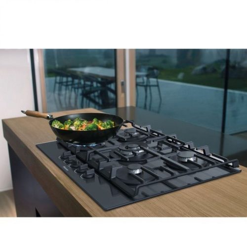 Hisense GG773BUK 75cm 5 Gas Burner on Tempered Glass Hob Cooker - Black