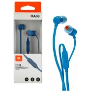 JBL T110 Headsets, Wired Universal In-Ear Headphone with Remote Control and Microphone - Blue