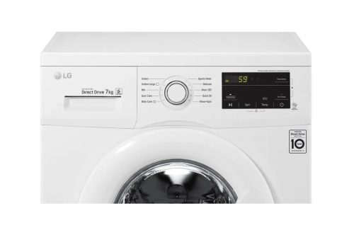 LG FH2J3QDNP0 Front Load Washer, 7 Kg, 6 Motion Direct Drive, Smart Diagnosis™ Washing Machine - White