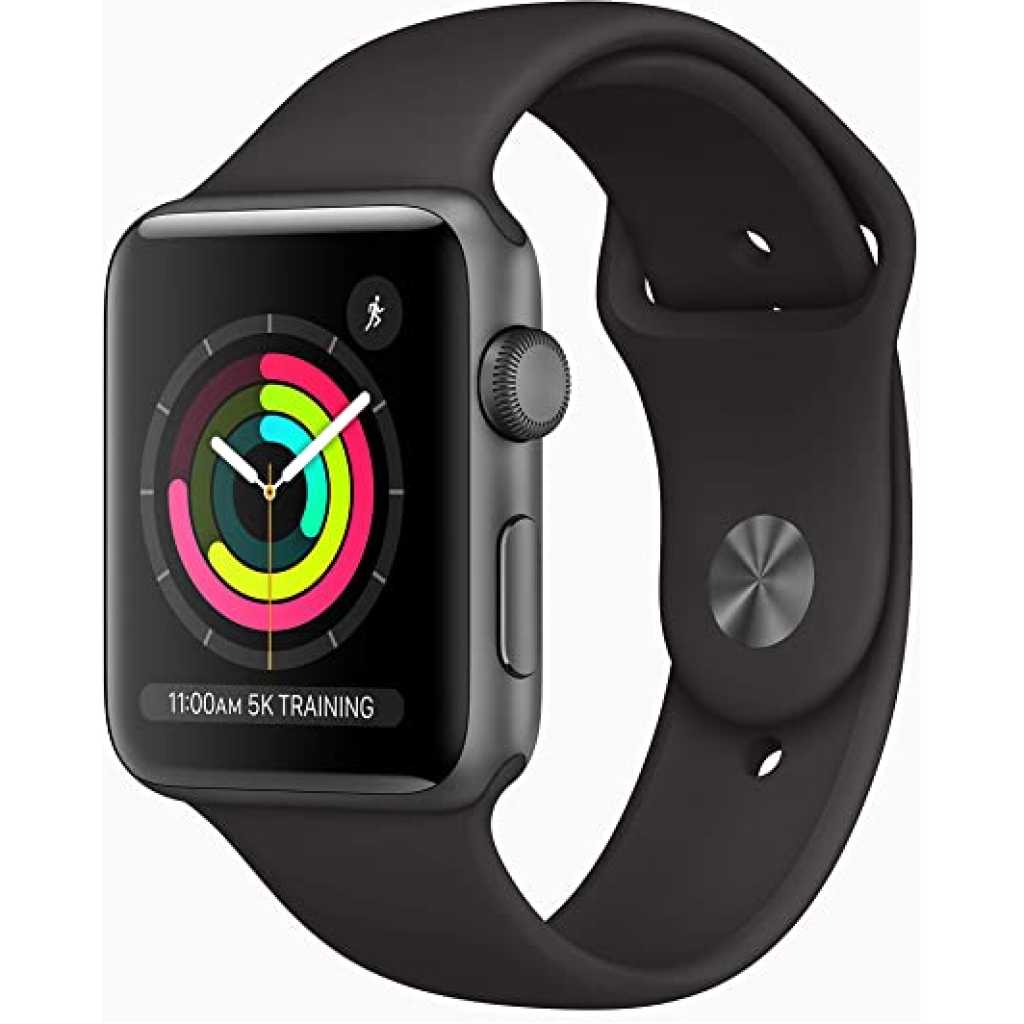 New Apple Watch Series 3 (GPS, 42mm) - Space Grey Aluminium Case with Black Sport Band