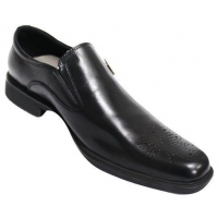 New Men's Front Pointed Leather Gentle Formal Shoes - Black