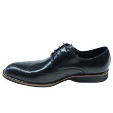 Men's Formal Shinny Paforated Gentle Shoes - Black