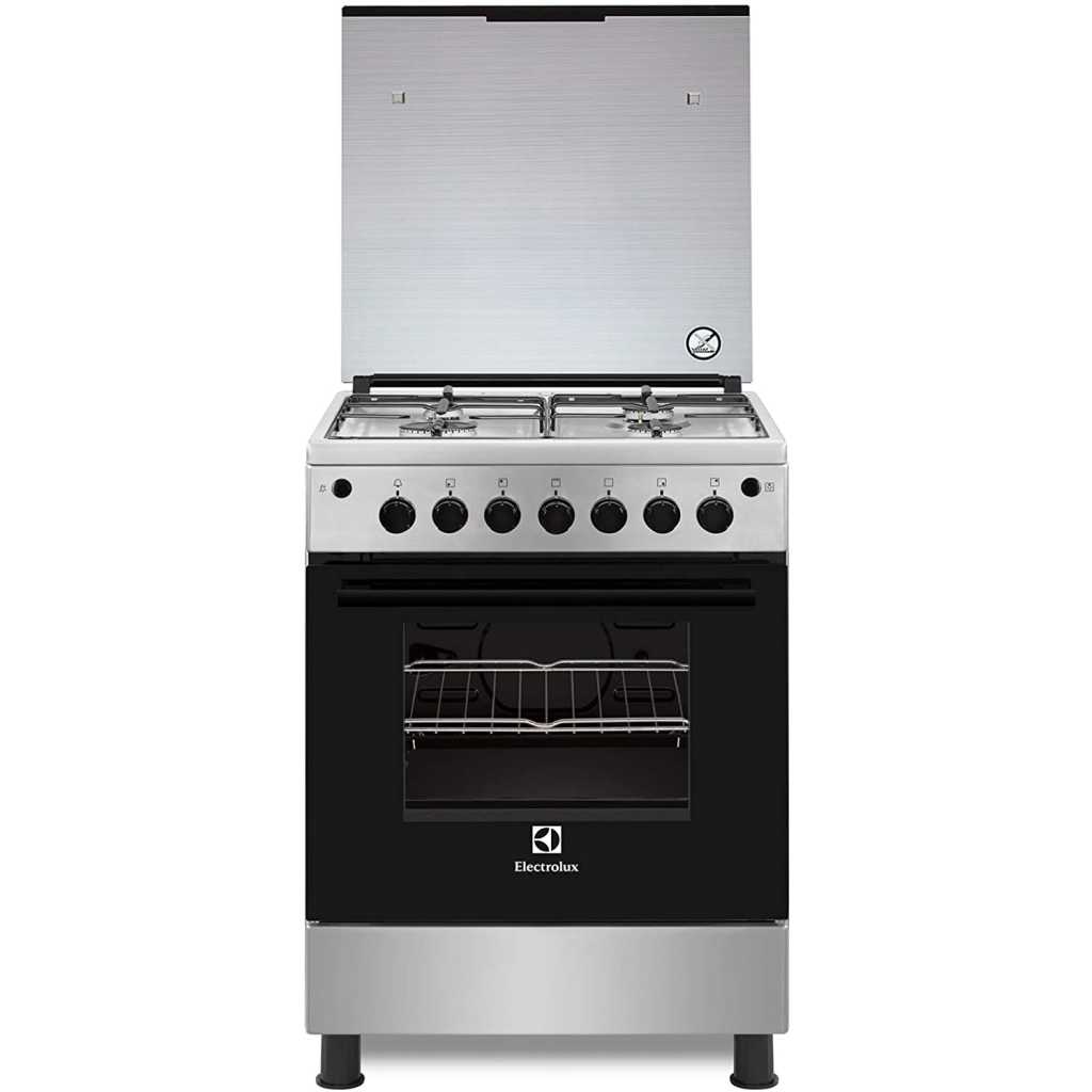 Electrolux Full Gas Cooker 60X60cm EKG6000G6Y; 4-Gas Burners, Gas Oven & Grill - Silver