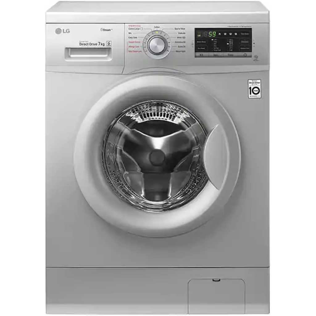 LG FH2G7QDY5 7KG Steam Washing Machine Silver Knob