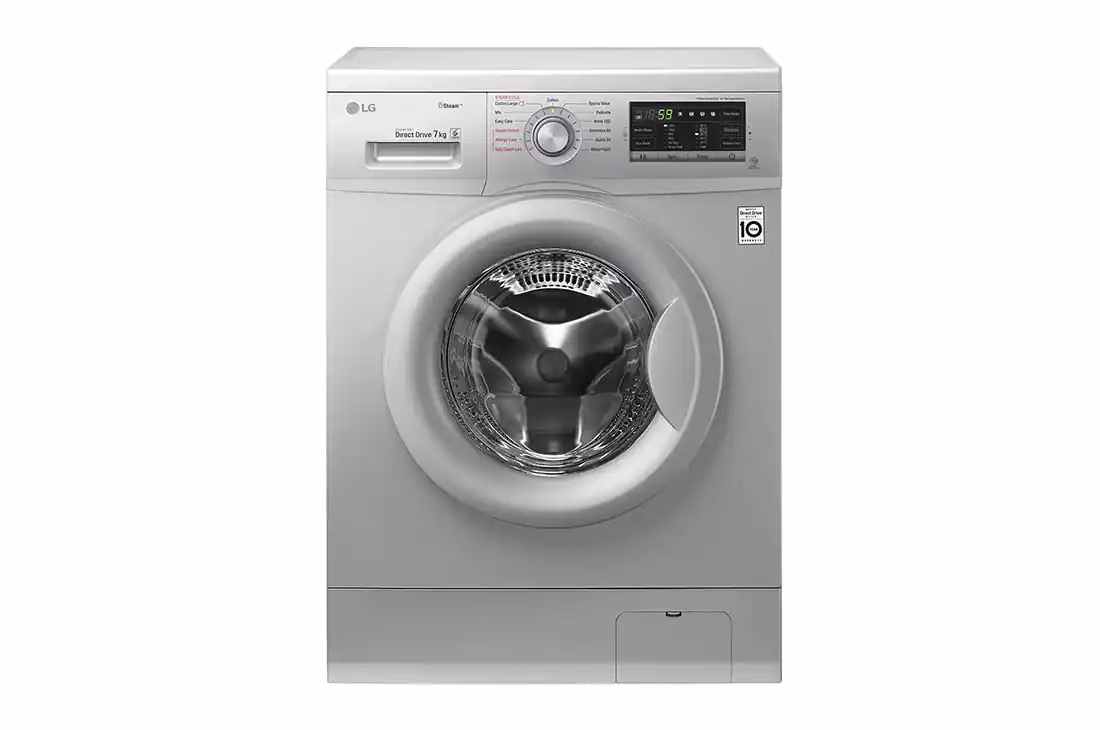 LG FH2G7QDY5 7KG Steam Washing Machine Silver Knob