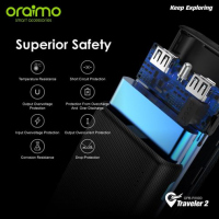 Oraimo Traveler-2 20000mAh 2.1A Fast Charging Portable Power Bank - Black