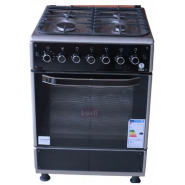 Iqra 60x60cm, IQ-FC6221-SS 3Gas + Electric Cooker With Electric Oven & Gril – Black Combo Cookers TilyExpress