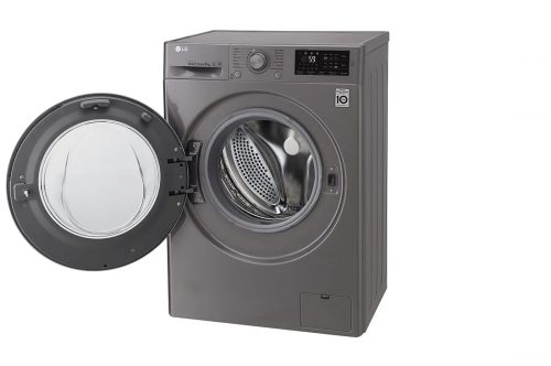 LG F2J5NNP7S Front Load Washer, 6 Kg, 6 Motion Direct Drive, Add Item, ThinQ Washing Machine - Silver