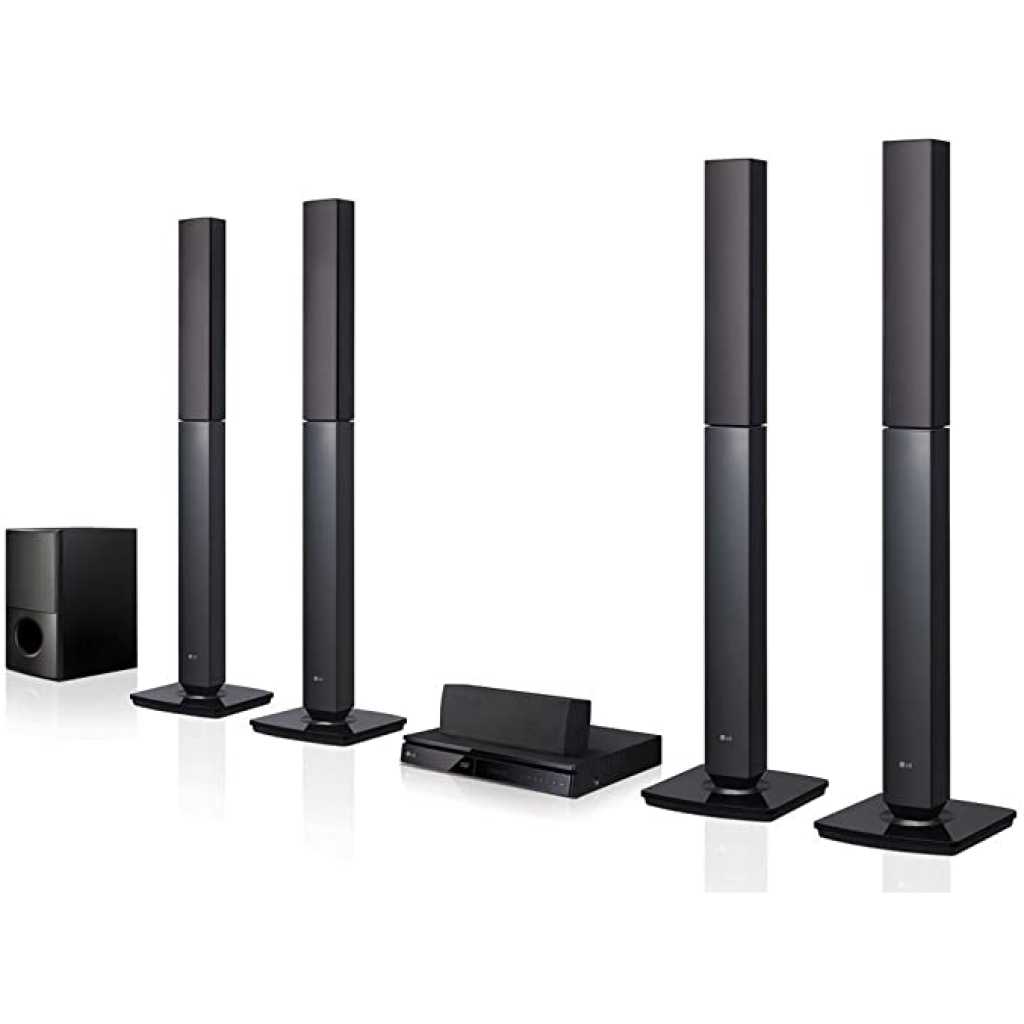 LG Home Theater Speaker System, LG LHD657 5.1 Channel Bluetooth Multi Region with Free HDMI Cable, 110-240 Volts