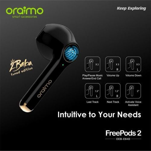 Oraimo FreePods 2 True Wireless Earbuds Black TilyExpress Uganda