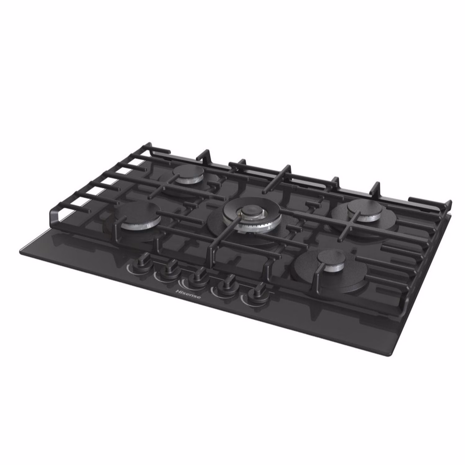 Hisense GG773BUK 75cm 5 Gas Burner on Tempered Glass Hob Cooker - Black