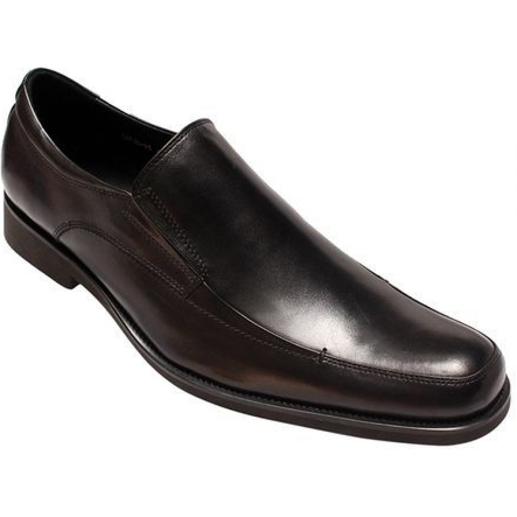 Men's Leather Designer Front Pointed Gentle Shoes - Black