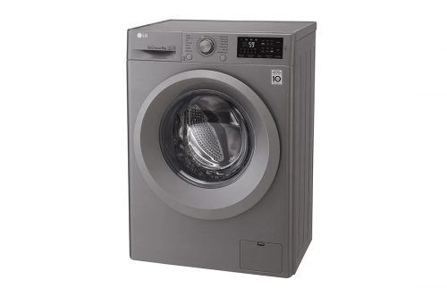 LG F2J5NNP7S Front Load Washer, 6 Kg, 6 Motion Direct Drive, Add Item, ThinQ Washing Machine - Silver