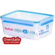 Tefal 3.7 L Square Master Seal Plastic Food Container K3022012 - White, Blue