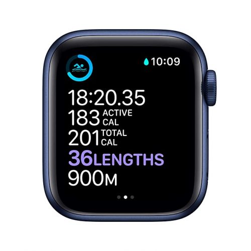 New Apple Watch Series 6 (GPS, 40mm) - Blue Aluminium Case with Deep Navy Sport Band