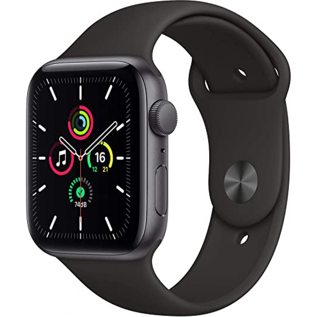 New Apple Watch SE (GPS, 44mm) - Space Grey Aluminium Case with Black Sport Band