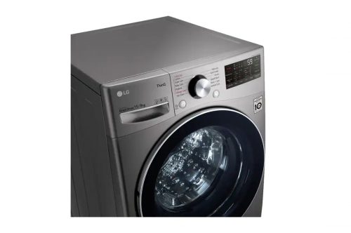 LG F0L9DGP2S Washer & Dryer | 15 / 8 Kg | Bigger Capacity | AI DD | Steam | ThinQ Washing Machine - Silver