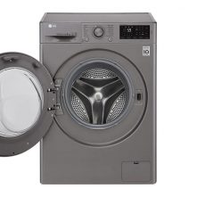 LG F2J5NNP7S Front Load Washer, 6 Kg, 6 Motion Direct Drive, Add Item, ThinQ Washing Machine – Silver Washing Machines