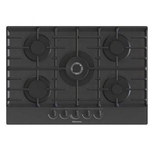 Hisense GG773BUK 75cm 5 Gas Burner on Tempered Glass Hob Cooker - Black