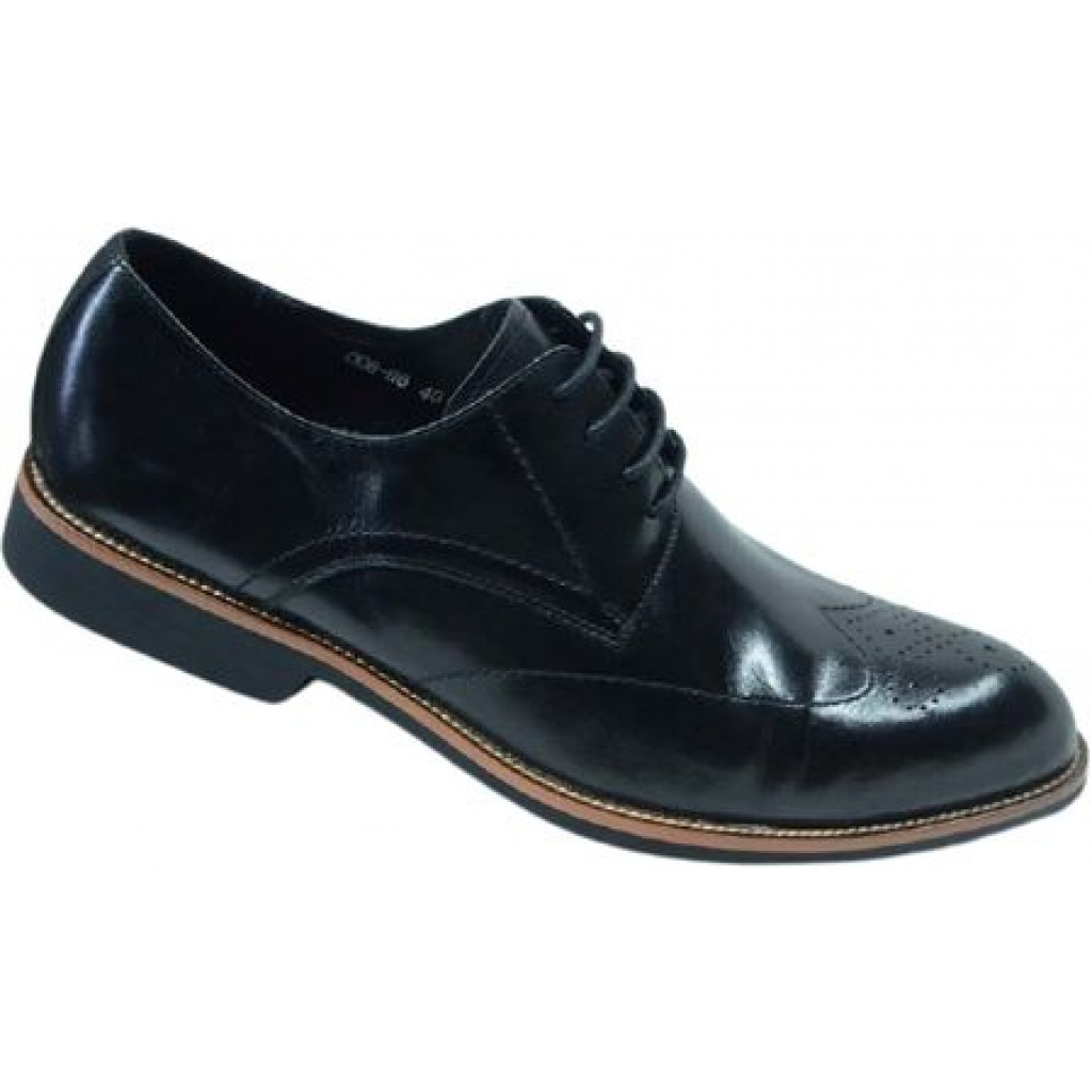 Men’s Formal Shinny Paforated Gentle Shoes – Black Men's Oxfords TilyExpress 4