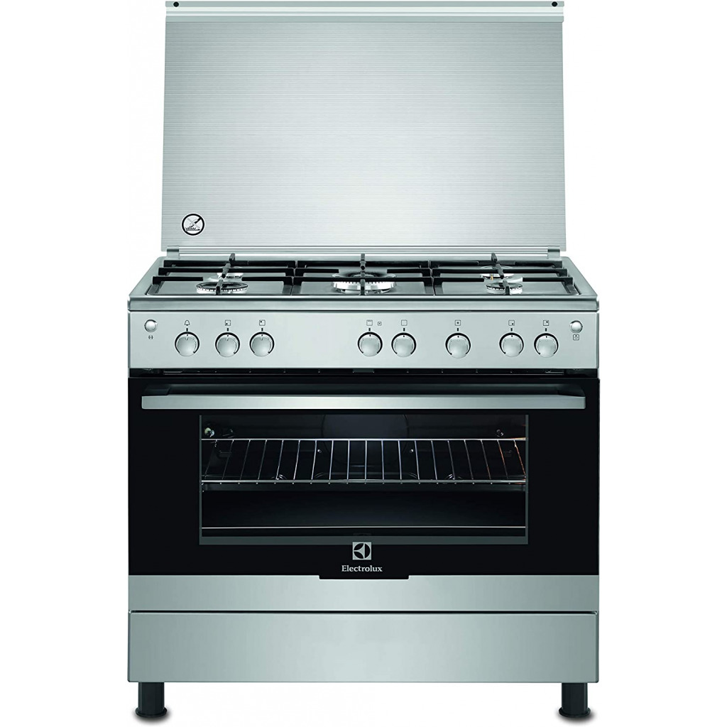 Electrolux Full Gas Cooker 90x60CM EKG9000G9X, Gas Oven & Grill, Cast Iron Pan Supports, Auto Ignition, Flame Failure Device, Rotisserie, Stainless Steel – Silver Gas Cookers TilyExpress 4