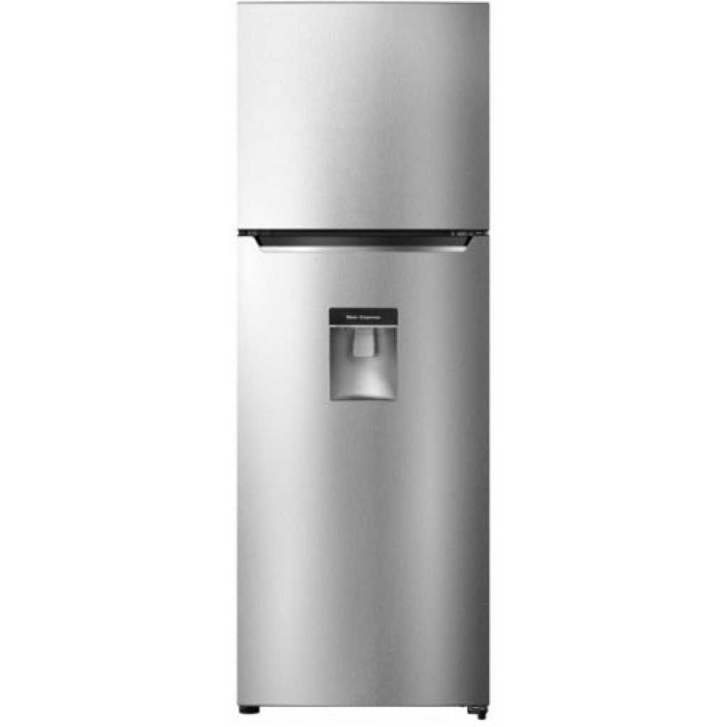 Hisense 419L Double Door Fridge RT419N4DGN; Top Mount Freezer Frost Free Refrigerator With Water Dispenser - Silver