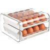 32 Eggs Tray Storage Box Double-deck Refrigerator Drawer, White