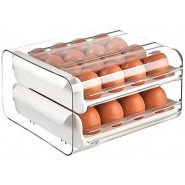 32 Eggs Tray Storage Box Double-deck Refrigerator Drawer, White Egg Trays TilyExpress 2