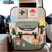 1 Piece Of Multi-Design Kids Car Back Seat Organizer, Cream