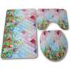 3 Pcs Non-Slip Toilet Bathroom Rugs Carpets-Multi-colour