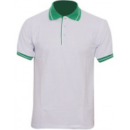 Men’s Polo Shirt – White, Green Men's T-Shirts