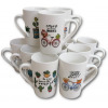 12 Pieces Multi-print Of Coffee Tea Cups Mugs- White