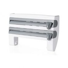 4 In 1 Cling Film, Paper Towel And Foil Storage Rack Cutter, Holder, Grey